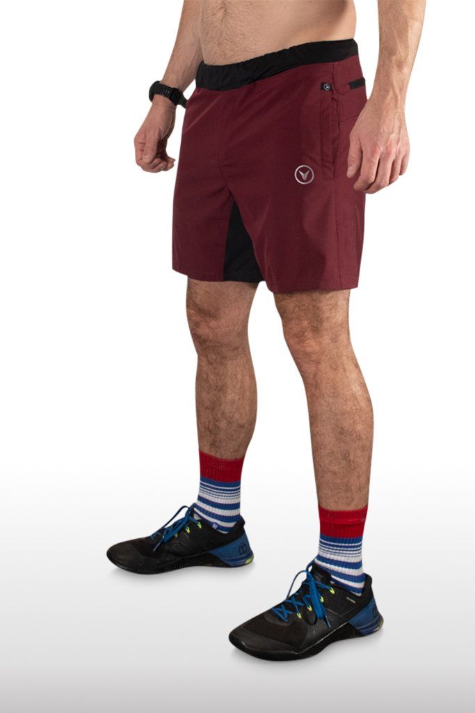 Red gym shorts mens Nasty logo