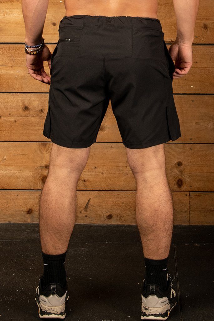 Black CrossFit training short with leg vents