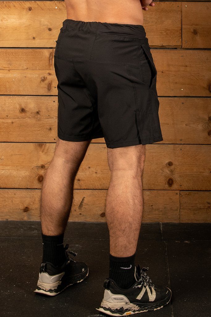 Black CrossFit training short with leg vents