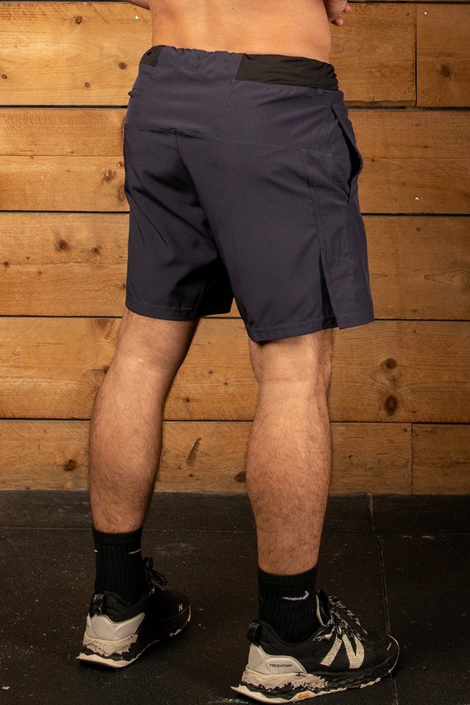 Navy CrossFit training short with leg vents