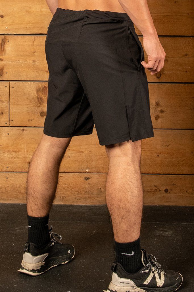 Black CrossFit training short with leg vents