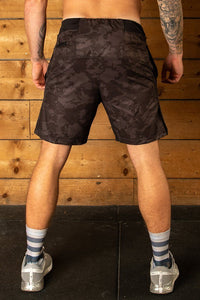 Camo print gym shorts mens with Stretch inside leg material