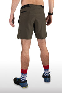 Green gym shorts mens with back zip pocket